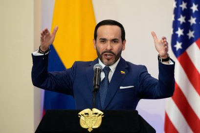 Colombian President Abelardo De La Espriella speaks during a bilateral agreements signing ceremony with U.S. Secretary of State Marco Rubio, in Barranquilla, Colombia, September 8, 2026.     Fernando Vergara/Pool via REUTERS