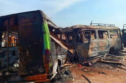 Cette collision entre deux minicars de transport de passagers a fait 55 victimes dont 22 morts le vendredi 6 décembre 2024, sur l’axe Issia-Daloa, précisément dans le village de Brokoua (image d’archives) AIP