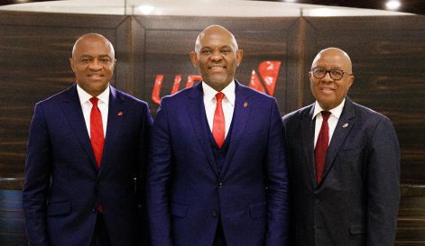 Group Managing Director-CEO, Mr. Oliver Alawuba; Outgoing Group Chairman, Tony O. Elumelu; Incoming Group Chairman, Mr. Emmanuel Nnorom.jpg