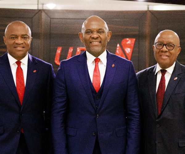 Group Managing Director-CEO, Mr. Oliver Alawuba; Outgoing Group Chairman, Tony O. Elumelu; Incoming Group Chairman, Mr. Emmanuel Nnorom.jpg